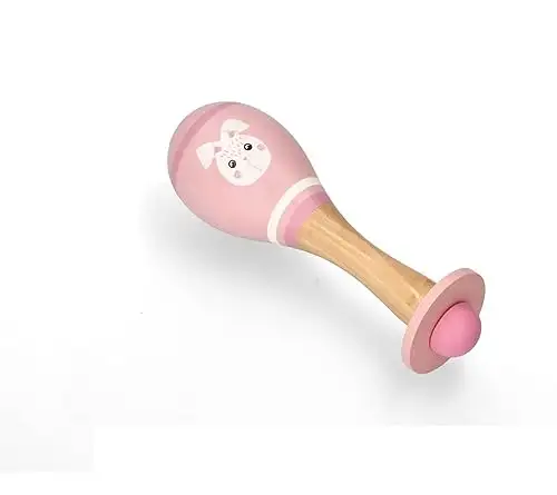 AdamToys Maraca Kaninchen Rassel Babyspielzeug Holzspielzeug Musikinstrument Kinderrassel — 8