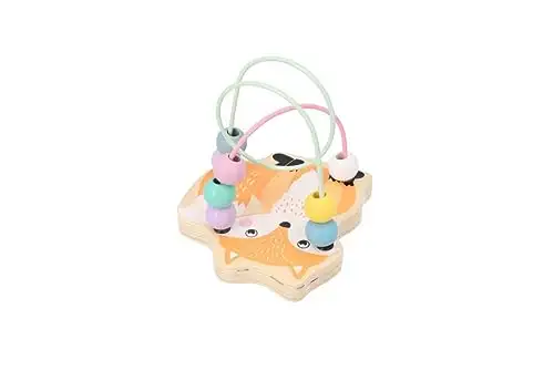 adam toys Mini Motorikschleife, Motorikwürfel ab 1 Jahr, bemaltes Holz - Baby Motorik-Spielzeug - Waldtiere, Fuchs - Lernspielzeug - Motorik-Schleifenspiele für Kinder - Geschenk für Kleinkind — 5