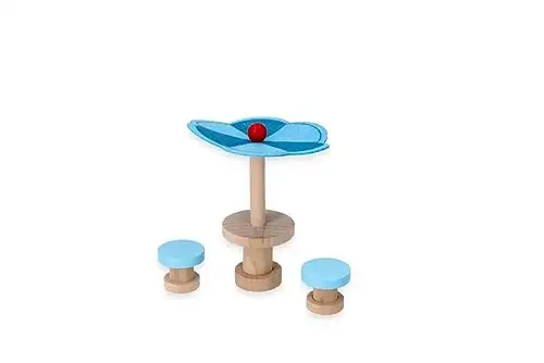 Puppenhaus-Möbel, Großes Möbelset, aus Holz, skandinavisches Set - Möbel für Wohnzimmer, Küche, Esszimmer, Lounge, Schlafzimmer und Terrasse - Stoffkissen - Einrichtung für eine gesamte Puppenstube — 14