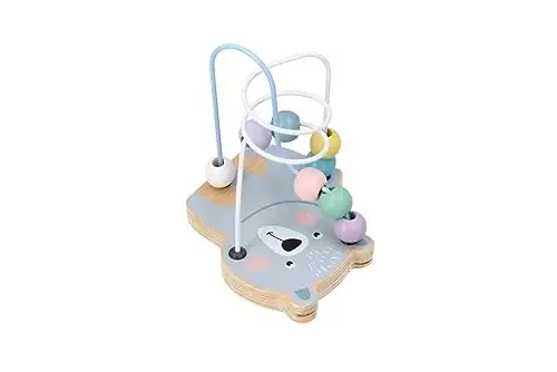 Mini Motorikschleife, Motorikwürfel ab 1 Jahr, bemaltes Holz - Baby Motorik-Spielzeug - Waldtiere, Bär - Lernspielzeug - Motorik-Schleifenspiele für Kinder - Geschenk für Kleinkind — 11