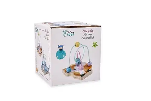 adam toys Mini Motorikschleife, Motorikwürfel ab 1 Jahr, bemaltes Holz - Baby Motorik-Spielzeug - Waldtiere, Fuchs - Lernspielzeug - Motorik-Schleifenspiele für Kinder - Geschenk für Kleinkind — 14