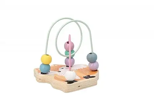 adam toys Mini Motorikschleife, Motorikwürfel ab 1 Jahr, bemaltes Holz - Baby Motorik-Spielzeug - Waldtiere, Fuchs - Lernspielzeug - Motorik-Schleifenspiele für Kinder - Geschenk für Kleinkind — 11