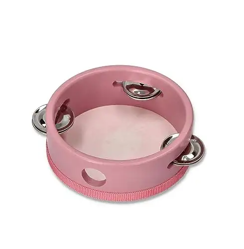 AdamToys Tamburin Kaninchen Musikintrument Spielzeug Holzspielzeug Schellentrommel rosa — 11