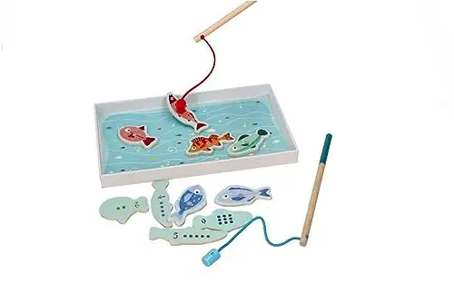 Angelspiel ab 2 Jahren, Holzspielzeug, Fische Angeln, Pinguin auf Fisch - Magnetangel Kinder - 10 Fische zum Fangen, 2 Angelruten, Box - Motorik-Spielzeug, Lernspielzeug - Geschenk — 17