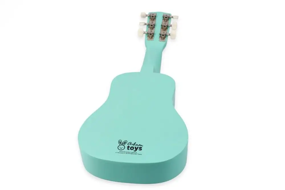 Kindergitarre aus Holz, Gitarre für Kinder ab 3 Jahre, 53x17x6 cm, 6-saitige Spielzeuggitarre, Nylonsaiten - mit Waldtieren und Noten verziert - bemaltes Holz - Musikinstrumente für Kinder — 16