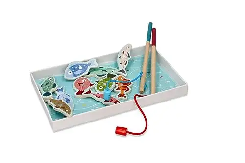 Angelspiel ab 2 Jahren, Holzspielzeug, Fische Angeln, Pinguin auf Fisch - Magnetangel Kinder - 10 Fische zum Fangen, 2 Angelruten, Box - Motorik-Spielzeug, Lernspielzeug - Geschenk — 8
