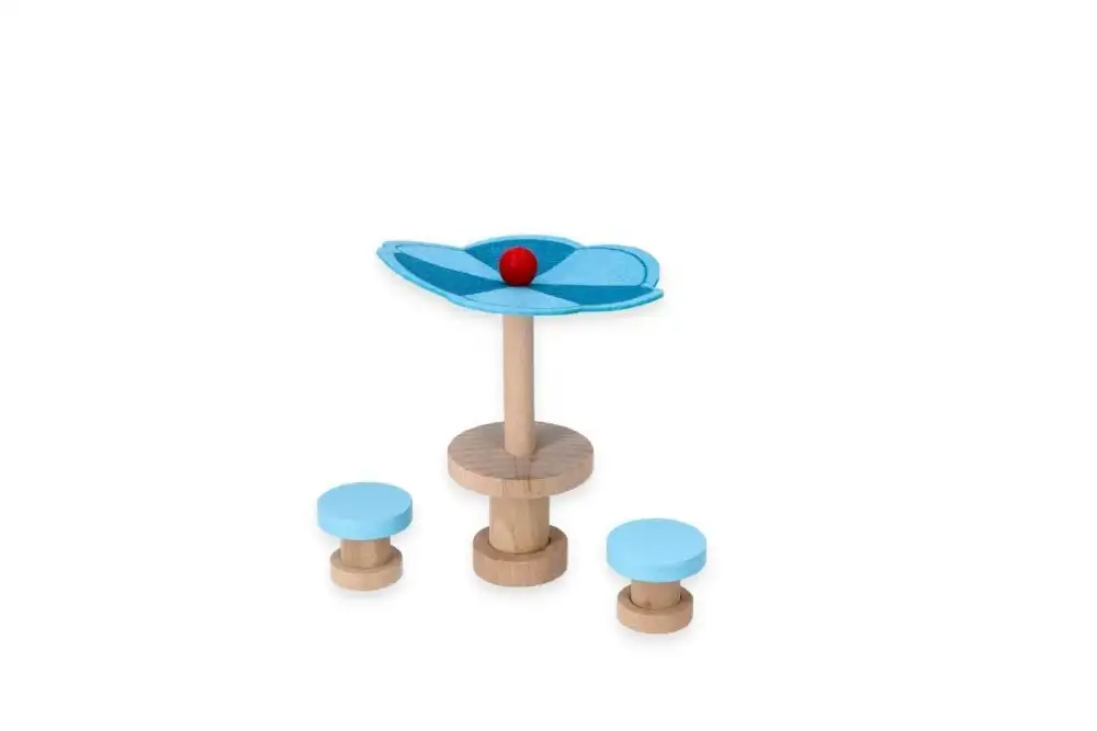 Puppenhaus-Möbel, Großes Möbelset, aus Holz, skandinavisches Set - Möbel für Wohnzimmer, Küche, Esszimmer, Lounge, Schlafzimmer und Terrasse - Stoffkissen - Einrichtung für eine gesamte Puppenstube — 13