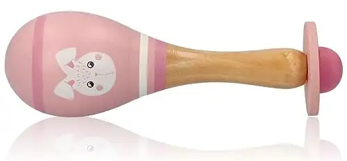 AdamToys Maraca Kaninchen Rassel Babyspielzeug Holzspielzeug Musikinstrument Kinderrassel — 2