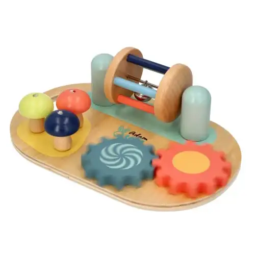 AdamToys Joy Mini Spieltafel Montessori Busy Board aus Holz für Babys — 16
