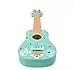 Kindergitarre aus Holz, Gitarre für Kinder ab 3 Jahre, 53x17x6 cm, 6-saitige Spielzeuggitarre, Nylonsaiten - mit Waldtieren und Noten verziert - bemaltes Holz - Musikinstrumente für Kinder — 6
