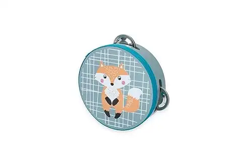 AdamToys Tamburin Schellentrommel Fuchs Holzspielzeug Musikinstrument Motorikspielzeug — 2