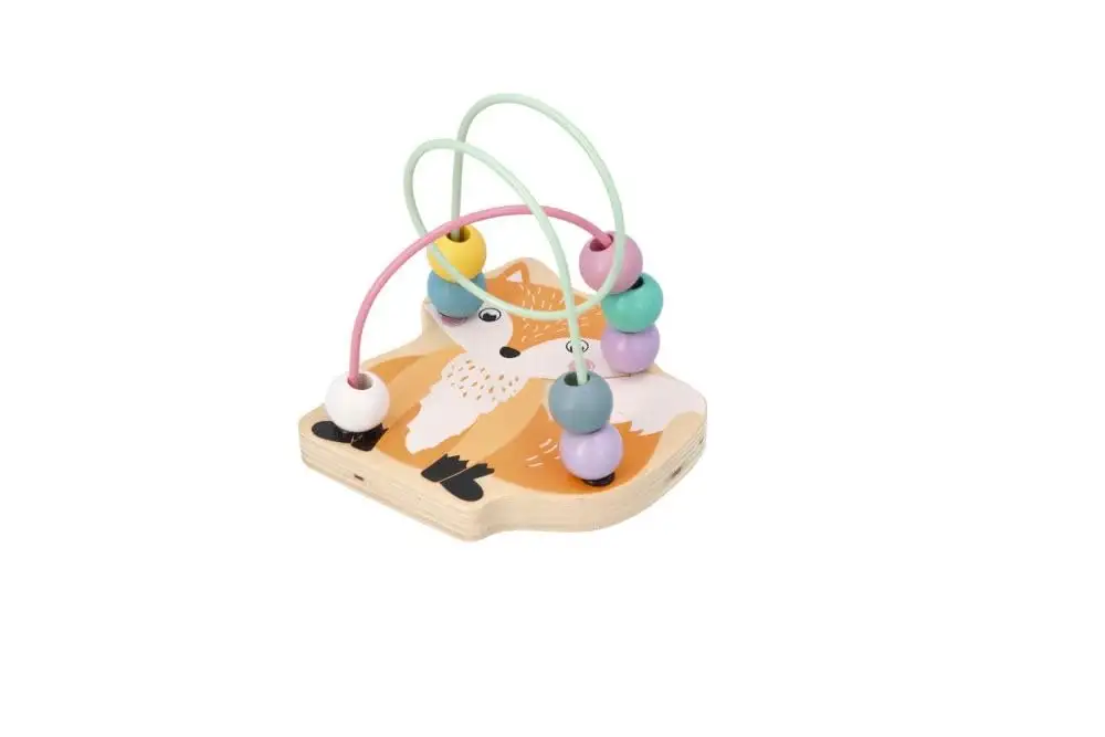 adam toys Mini Motorikschleife, Motorikwürfel ab 1 Jahr, bemaltes Holz - Baby Motorik-Spielzeug - Waldtiere, Fuchs - Lernspielzeug - Motorik-Schleifenspiele für Kinder - Geschenk für Kleinkind — 7
