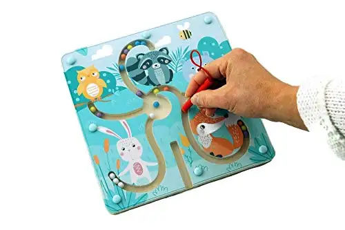 AdamToys Magnetlabyrinth Wald Magnetspiel Holzspielzeug Lernspiel Kugellabyrinth Magnet — 5