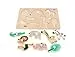 Holz-Steckpuzzle ab 1 Jahr, Tiere auf Safari, Kinder - Holzpuzzle 8 Elemente - Am Griff herausziehbar - Sensorisches Spielzeug - Exotische Tiere und Pflanzen — 3