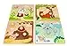 adam toys Holz-Steckpuzzle ab 1 Jahr, 4er Set, Kinder - Holzpuzzle, Thema Jahreszeiten, Tiere - Am Griff herausziehbar - Sensorisches Spielzeug - 3-4 Elemente pro Stück — 3