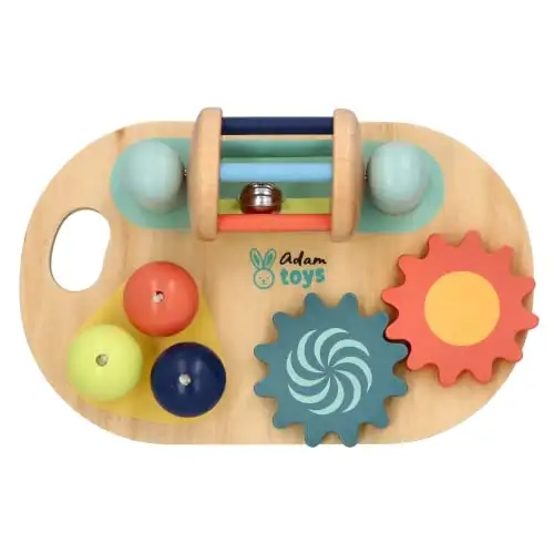 AdamToys Joy Mini Spieltafel Montessori Busy Board aus Holz für Babys — 8