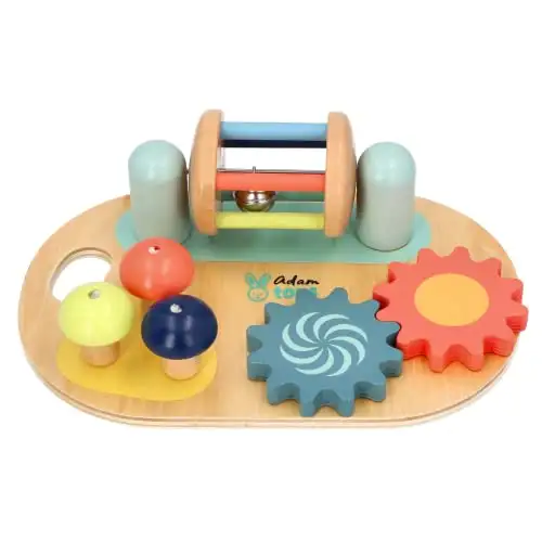 AdamToys Joy Mini Spieltafel Montessori Busy Board aus Holz für Babys — 2
