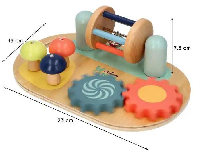 AdamToys Joy Mini Spieltafel Montessori Busy Board aus Holz für Babys — 10