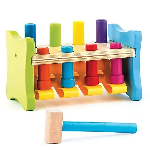 Woodyland 102191841 Hammerschlagspielzeug Up and Down, Holz/Kunststoff, Mehrfarbig — 2