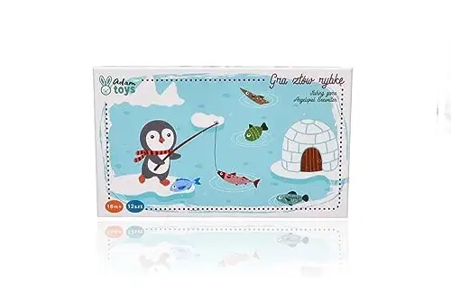 Angelspiel ab 2 Jahren, Holzspielzeug, Fische Angeln, Pinguin auf Fisch - Magnetangel Kinder - 10 Fische zum Fangen, 2 Angelruten, Box - Motorik-Spielzeug, Lernspielzeug - Geschenk — 5