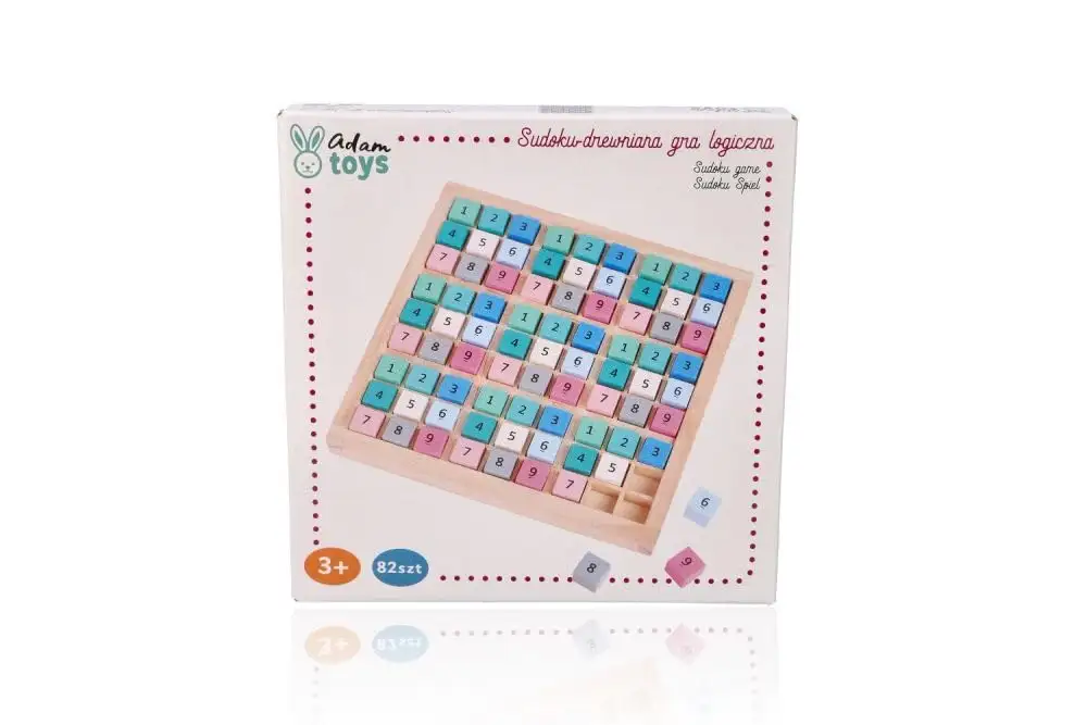 Sudoku-Holzspiel für Kinder ab 3 Jahren - Spielbrett 18x18 cm, Spielfiguren 1,5 x 1,5 cm - Puzzle-Brett - Brettspiel mit Steinen - Lernspielzeug - Geschenk für kleine Kinder — 4