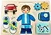 Motorik-Spielzeug mit der Figur Adam, Busy Board, Activity Board aus Holz, für Kinder ab 3 Jahren - Lernspielzeug - Zum Aufhängen im Kinderbett - Bemaltes Holz mit vorstehenden Elementen — 3