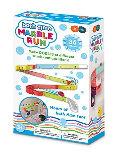 Buddy & Barney Bath Time Murmelbahn Spielzeug 36-teiliges Set - Bauen Sie eine Strecke und rennen Sie die speziellen Bälle nach unten! Badespielzeug für Baby 2 3 4 5 6 Jahre alt — 2