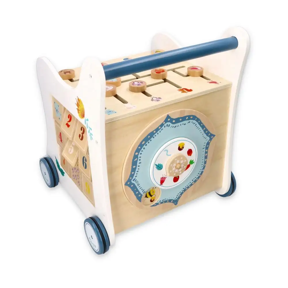 Lauflernwagen Holz Multi-Activity, 5-in-1 Spielzeug, Babywalker, Waldabenteuer, Waldtiere - Kinderspielzeug ab 1 Jahr - Lauflernwagen Junge, Mädchen - Blöcke, Stichsäge, Rad, Klemmbretter — 22