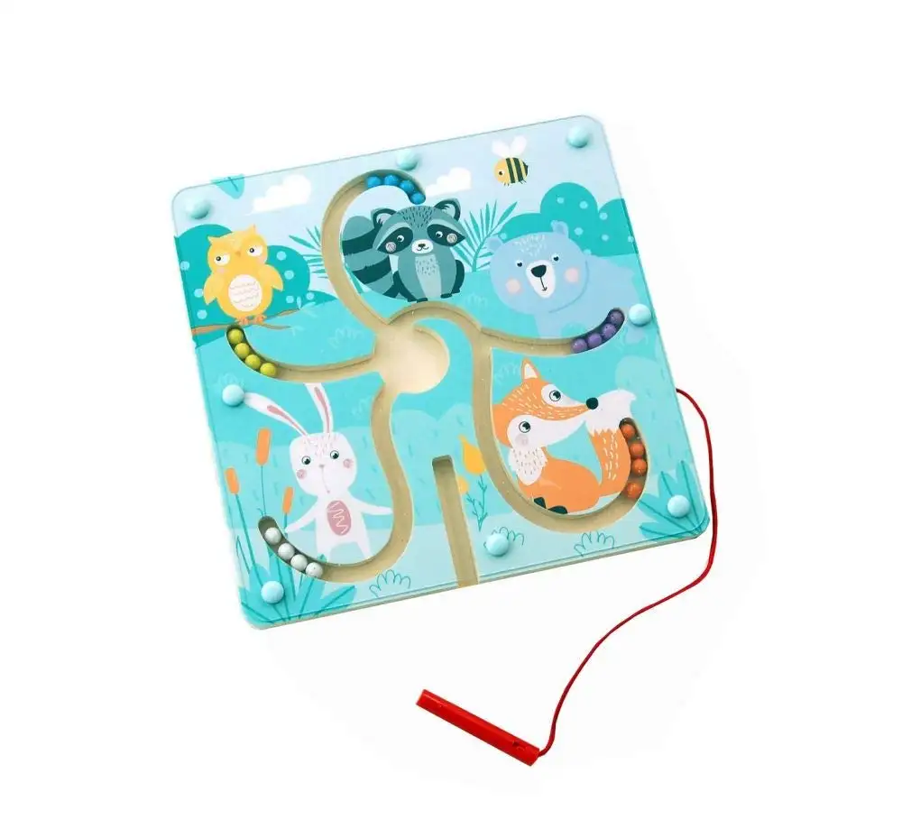 AdamToys Magnetlabyrinth Wald Magnetspiel Holzspielzeug Lernspiel Kugellabyrinth Magnet — 7