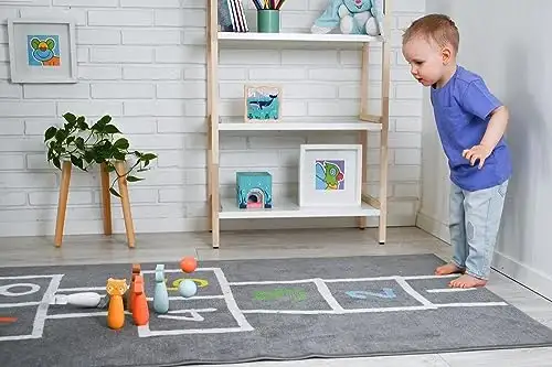 adam toys Kegelspiel für Kinder, 6 Kegel, 2 Bälle - Bowling-Set für Kinder, Waldtier-Figuren - Bemaltes Holz - Spielzeug ab 3 Jahre - Outdoor, Indoor - Kinderball, Geburtstag, Geschenk — 26