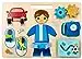 Motorik-Spielzeug mit der Figur Adam, Busy Board, Activity Board aus Holz, für Kinder ab 3 Jahren - Lernspielzeug - Zum Aufhängen im Kinderbett - Bemaltes Holz mit vorstehenden Elementen — 6