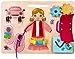 Motorik-Spielzeug mit der Figur Ania, Busy Board, Activity Board aus Holz, für Kinder ab 3 Jahren - Lernspielzeug - Zum Aufhängen im Kinderbett - Bemaltes Holz mit vorstehenden Elementen — 12