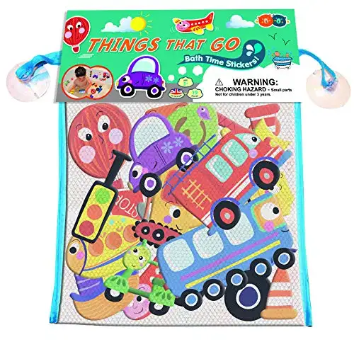 Buddy & Barney , Things That Go Transport Bath Stickers, Bath time Fun for Kids, Preschoolers BB088 — 2