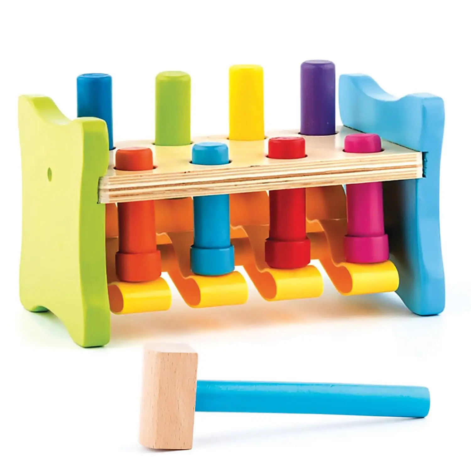 Woodyland 102191841 Hammerschlagspielzeug Up and Down, Holz/Kunststoff, Mehrfarbig