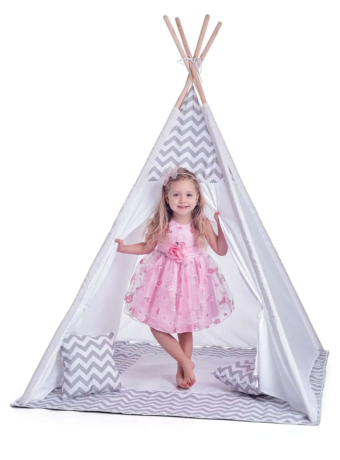 Hape International Woody Woodyland_102191420 Kinder Tent Teepee, weiß