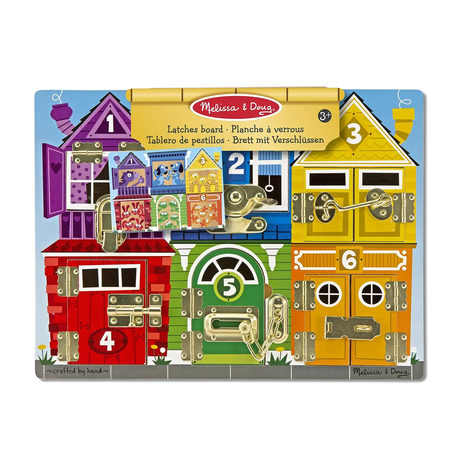 Melissa & Doug Holz Lernspielzeug Motorikbrett zum Verriegeln | Montessori Brett für Kleinkinder ab 3 Jahre | Motorik Spielzeug für die Vorschule | Activity Board Kinder | Brett Spiel mit Verschlüssen — 16