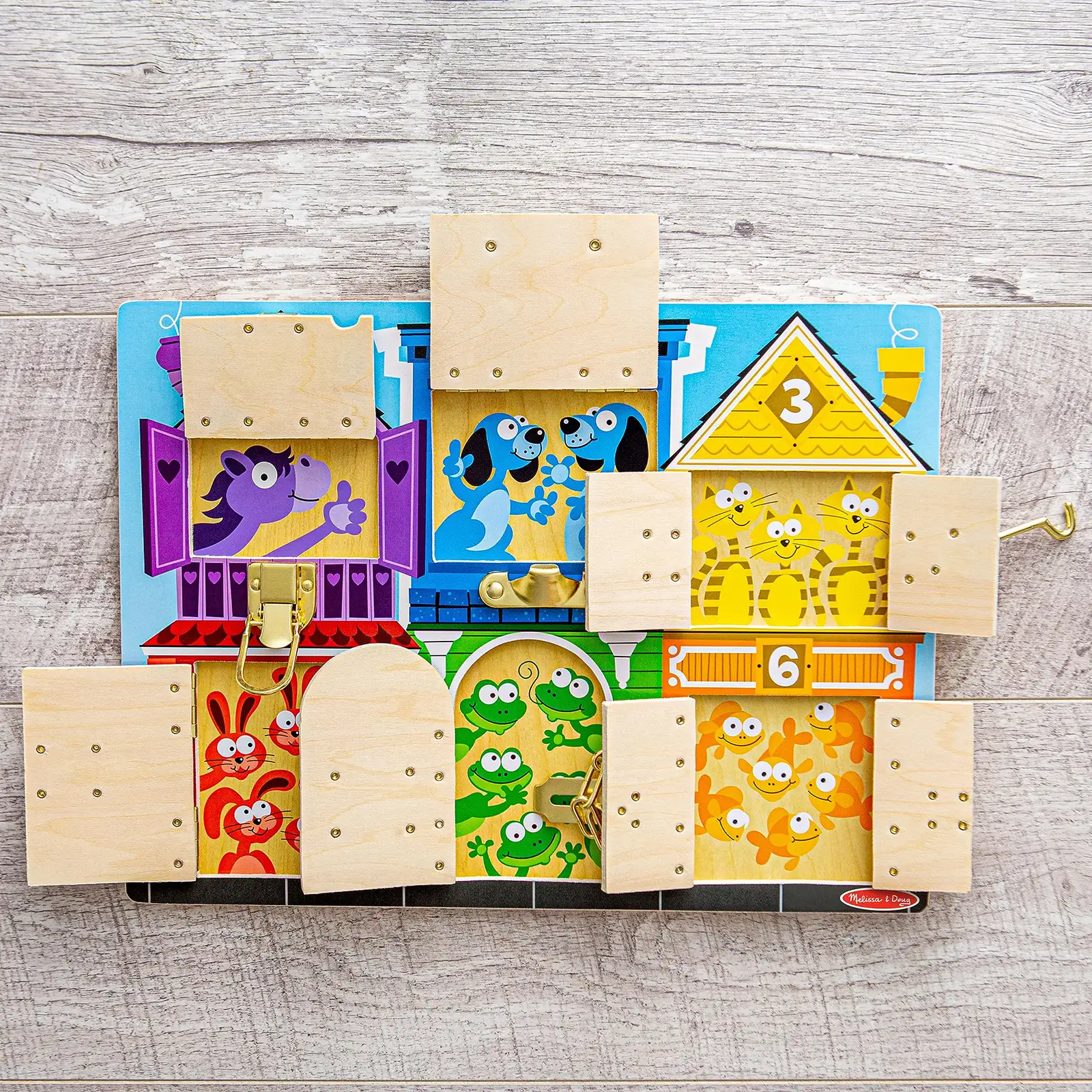 Melissa & Doug Holz Lernspielzeug Motorikbrett zum Verriegeln | Montessori Brett für Kleinkinder ab 3 Jahre | Motorik Spielzeug für die Vorschule | Activity Board Kinder | Brett Spiel mit Verschlüssen — 25
