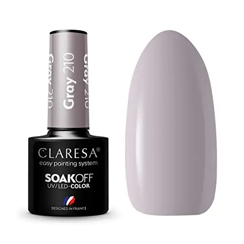 Claresa UV LED Nagellack Collection Hybrid Maniküre Soak Off Nail Polish, Farbe Grau, Nr 210, 5ml — 2
