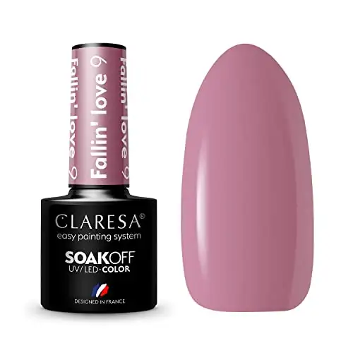 Claresa UV LED Nagellack Collection Hybrid Maniküre Soak Off Nail Polish, Farbe Rosa, Violett, Nr 9 Fallin Love, 5ml — 2
