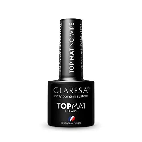 Claresa Top Mat No Wipe Überlack innovativ UV LED Top Coat für Hybrid Nagellack mit mattem Finish, Schützt, Transparent, 5ml — 2