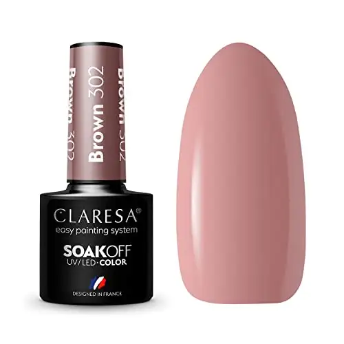 Claresa UV LED Nagellack Collection Hybrid Maniküre Soak Off Nail Polish, Farbe Braun, Nr 302, 5ml — 2