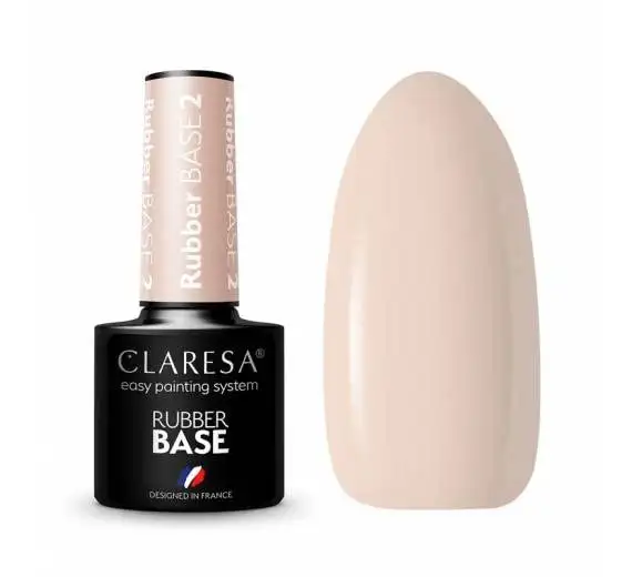 Claresa UV Nagellack Rubber Base Manicure & Pedicure, Nr 02, Halbtransparent, 5ml