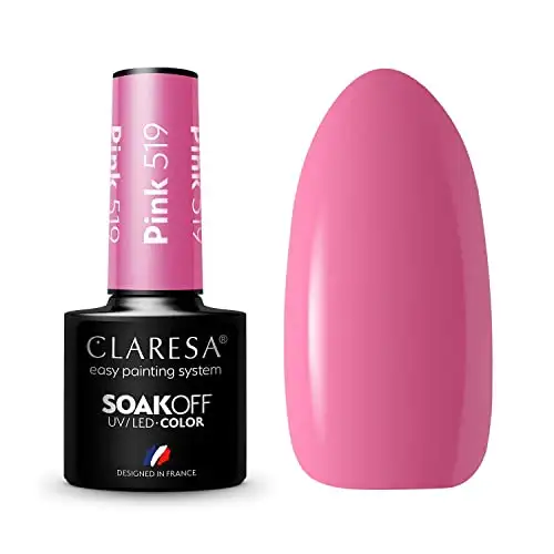 Claresa UV LED Nagellack Collection Hybrid Maniküre Soak Off Nail Polish, Farbe Rosa, Nr 519, 5ml — 2