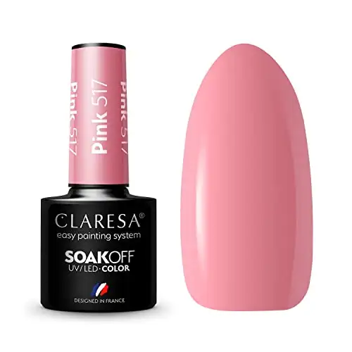 Claresa UV LED Nagellack Collection Hybrid Maniküre Soak Off Nail Polish, Farbe Rosa, Nr 517, 5ml — 2
