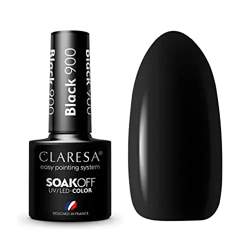 Claresa UV LED Nagellack Collection Hybrid Maniküre Soak Off Nail Polish, Farbe Black, Nr 900, 5ml — 2