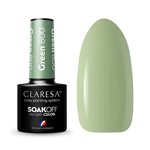 Claresa UV LED Nagellack Collection Hybrid Maniküre Soak Off Nail Polish, Farbe Grün, Nr 800, 5ml — 2