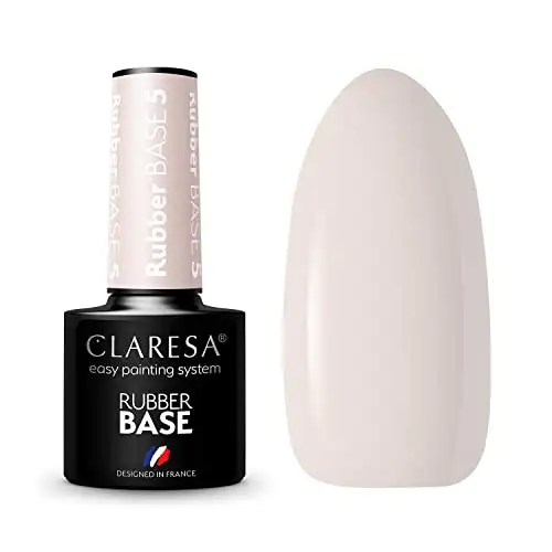 Claresa UV Nagellack Rubber Base Manicure & Pedicure, Nr 05, Halbtransparent, 5ml — 2