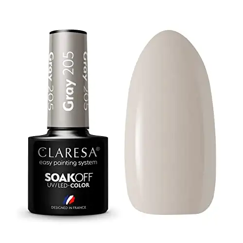 Claresa UV LED Nagellack Collection Hybrid Maniküre Soak Off Nail Polish, Farbe Grau, Nr 205, 5ml — 2