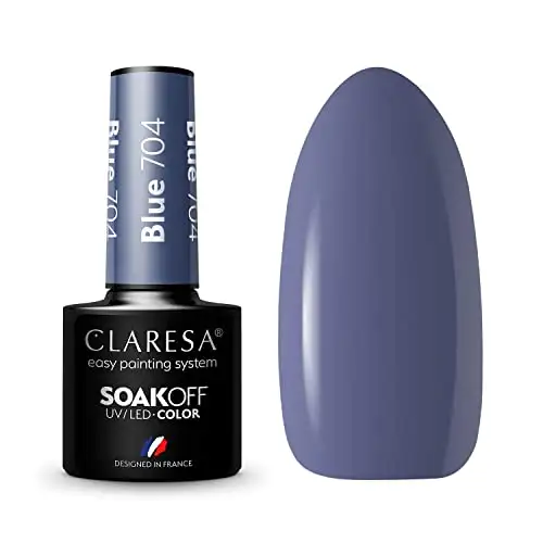 Claresa UV LED Nagellack Collection Hybrid Maniküre Soak Off Nail Polish, Farbe Blau, Nr 704, 5ml — 2