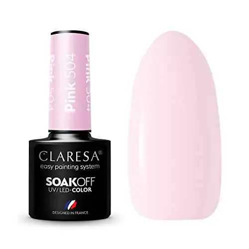 Claresa UV LED Nagellack Collection Hybrid Maniküre Soak Off Nail Polish, Farbe Rosa, Nr 504, 5ml — 2